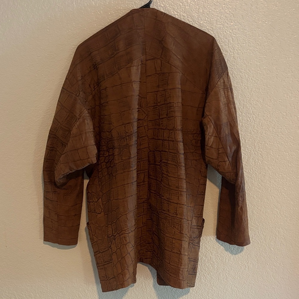 Michael Hoban Crocodile Pattern Brown Blazer - image 6